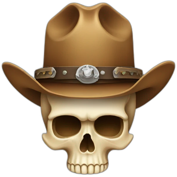 skull wearing a cowboy hat emoji