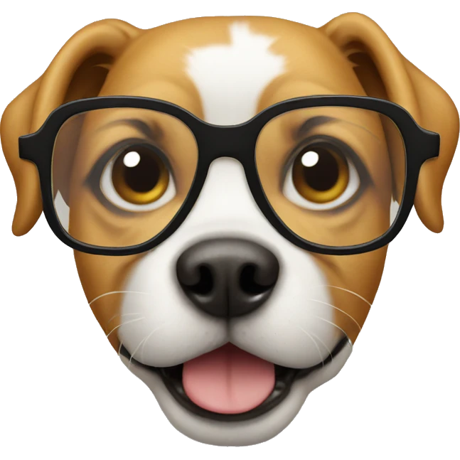 Dog wearing glasses emoji