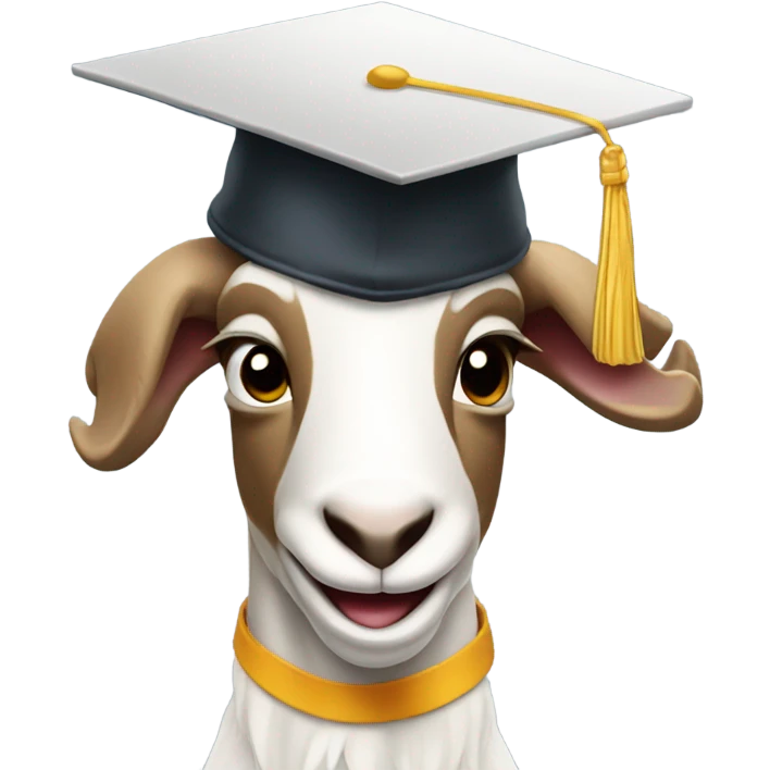 smirking goat with graduation hat emoji