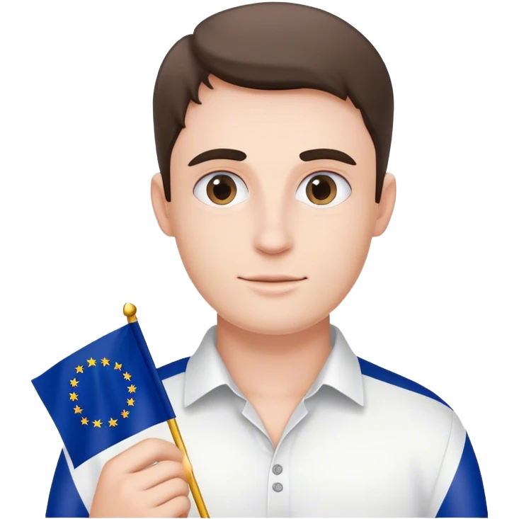 european union enthusiast with flag man emoji