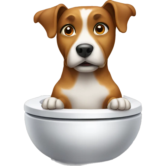dog sitting on the toilet  emoji