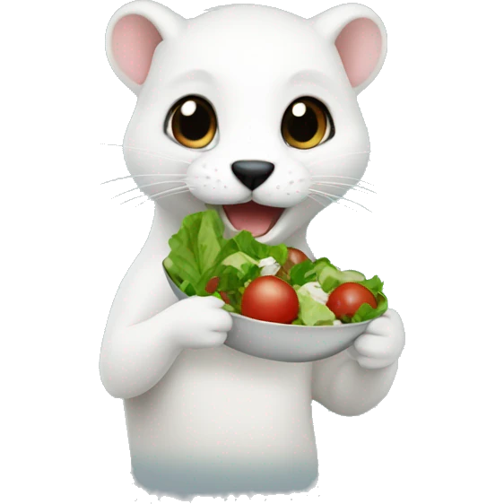 Ermine eating a salad emoji