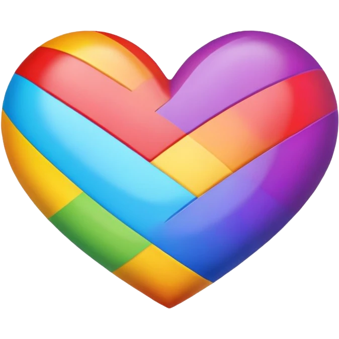 Rainbow stripes heart emoji