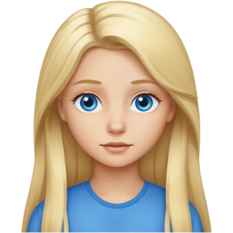 blonde girl long hair blue eyes emoji