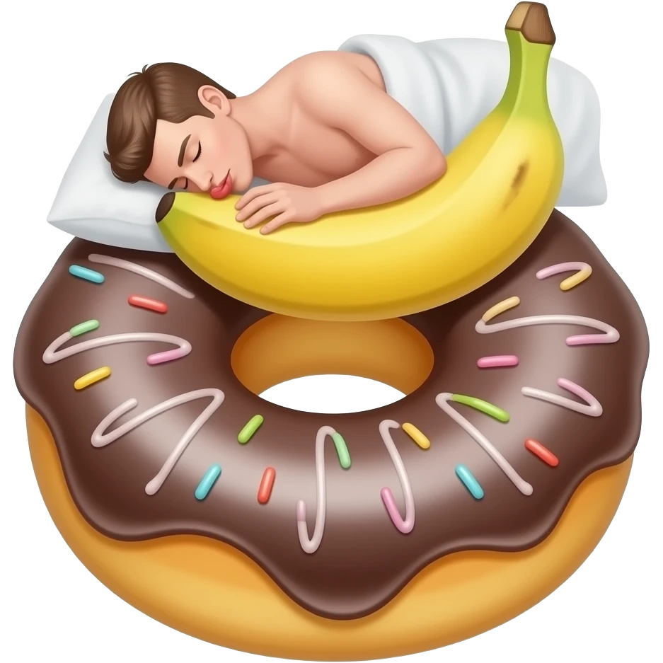 Naked Porn in bed kissing ,banana in doughnut emoji