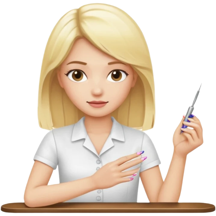 Blondie girl making nails emoji