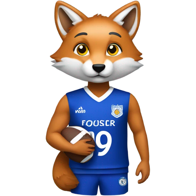 Leicester football supporter with fox on shoulder  emoji