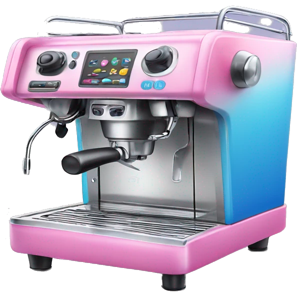 Pink and blue gradient hue espresso machine emoji