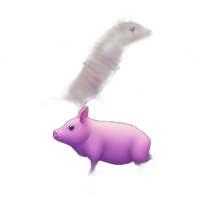 Vaporwave spotted cyan purple green orange gradient pig armadillo cow centipede insect emoji
