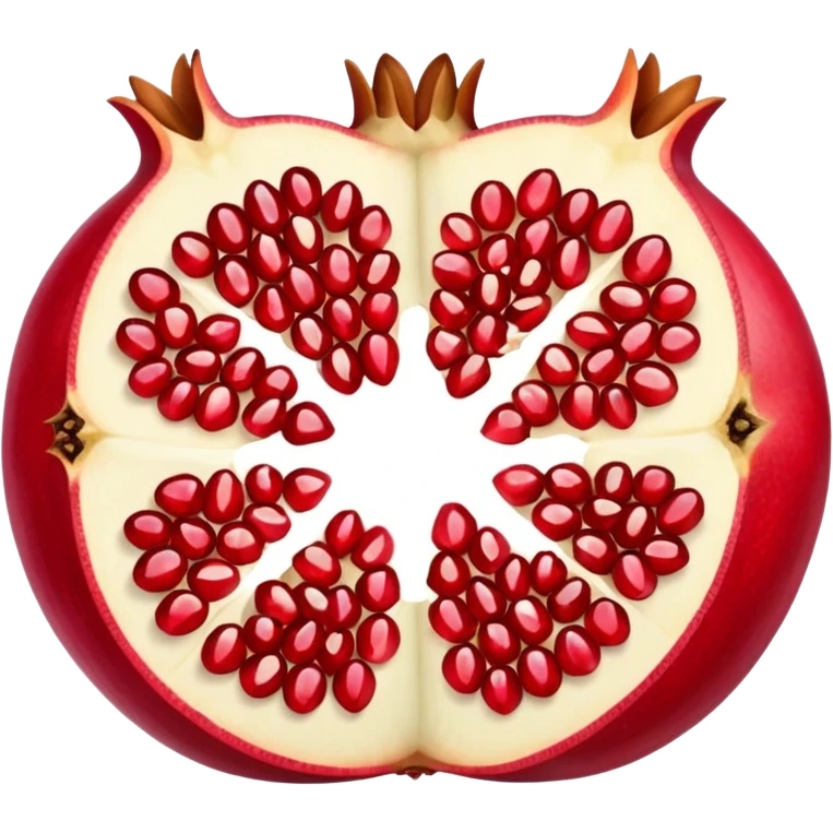 Opened pomegranate from top into 4 direction  emoji