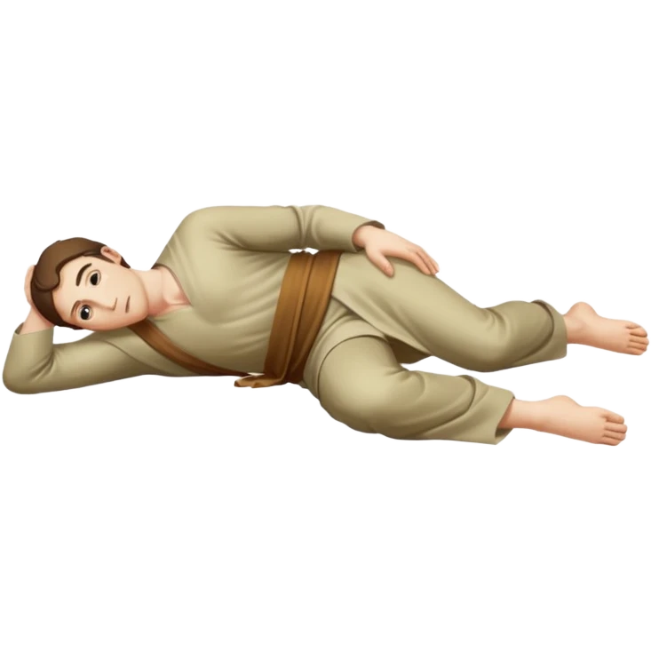 fullbody apostle in prone pose, improved proportions, clear prone posture emoji