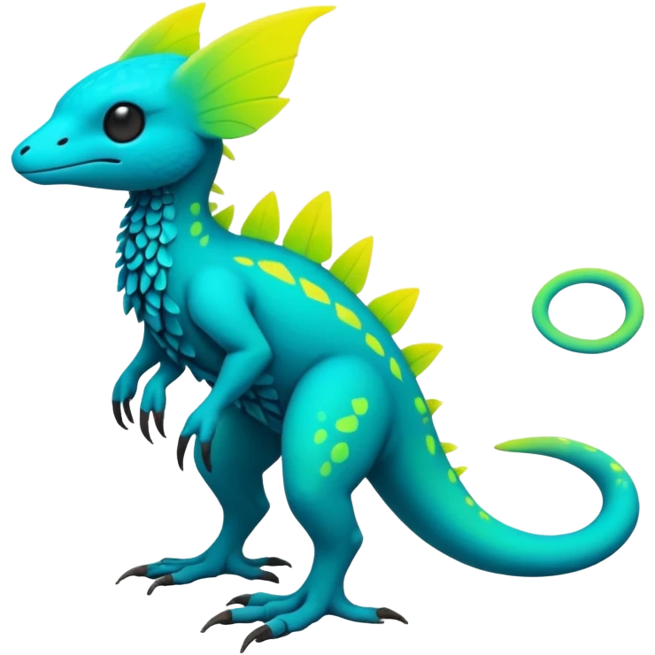 Exotic Tropical futuristic lush warm-colored neon-colored Fakémon-Trico-creature (full body) emoji