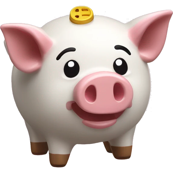 cochon tirelire qui cuit sur une broche emoji