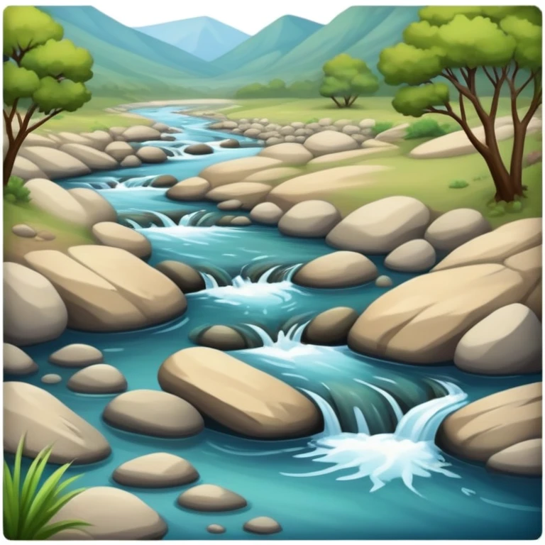 small flowing river with clear water emoji