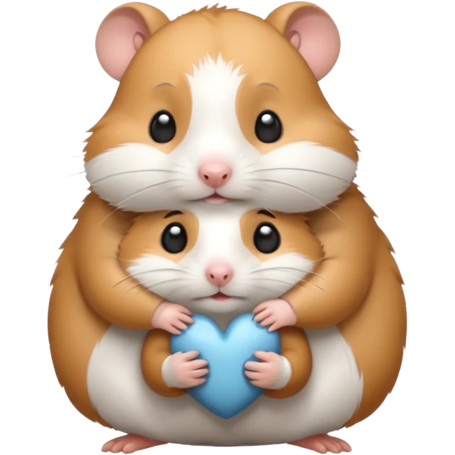 Hamster crying while hugging another hamster  emoji