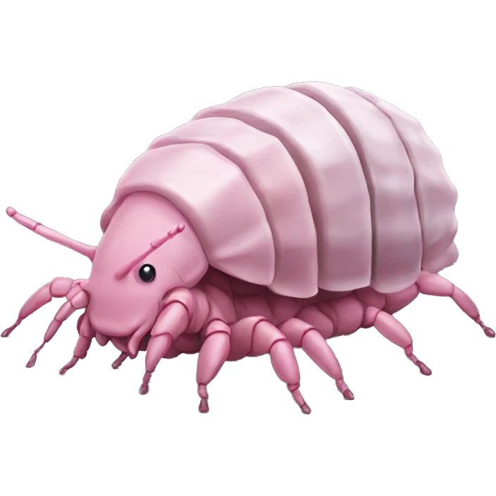 isopod wearing a pink bow emoji