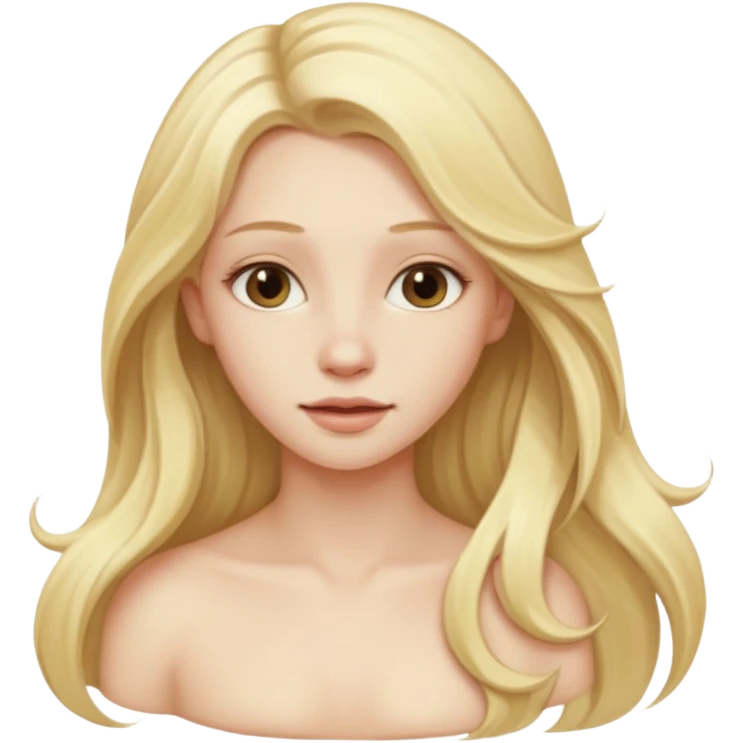 Boobs out naked blonde girl long hair emoji