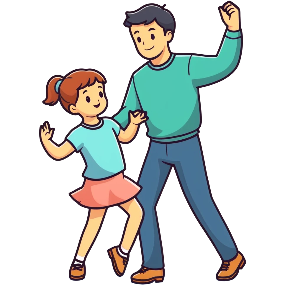 girl dancing with dad emoji