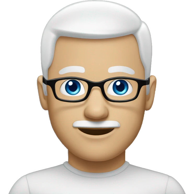 bald white man with blue eyes, stubble, glassses. black clothes emoji