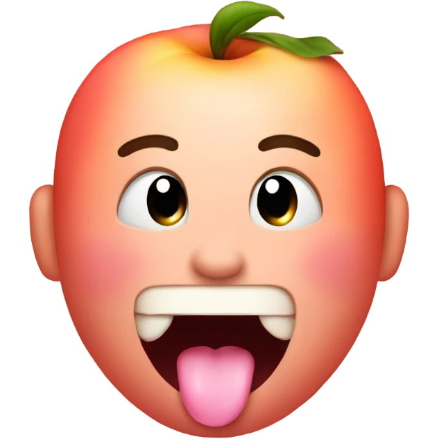 Face with tongue and peach emoji combined emoji