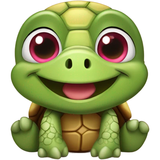Gay Happy turtle that has love hearts for eyes emoji