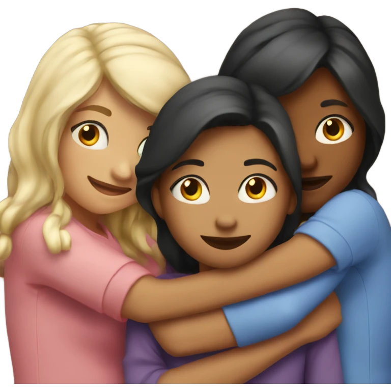 3 girls hugging emoji