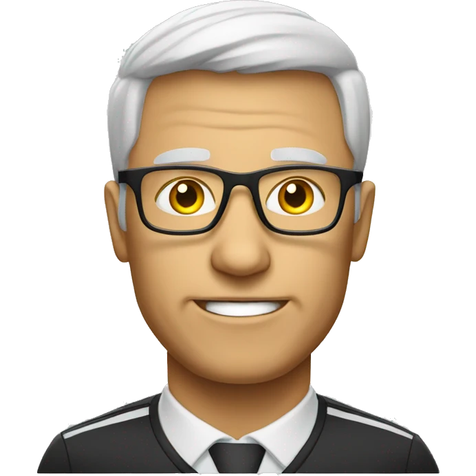 white soccer coach with eyeglasses  emoji