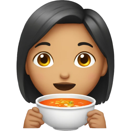 Girl eating soup emoji