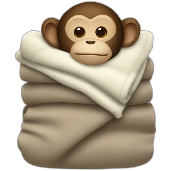 Monkey sleeping with a blanket emoji
