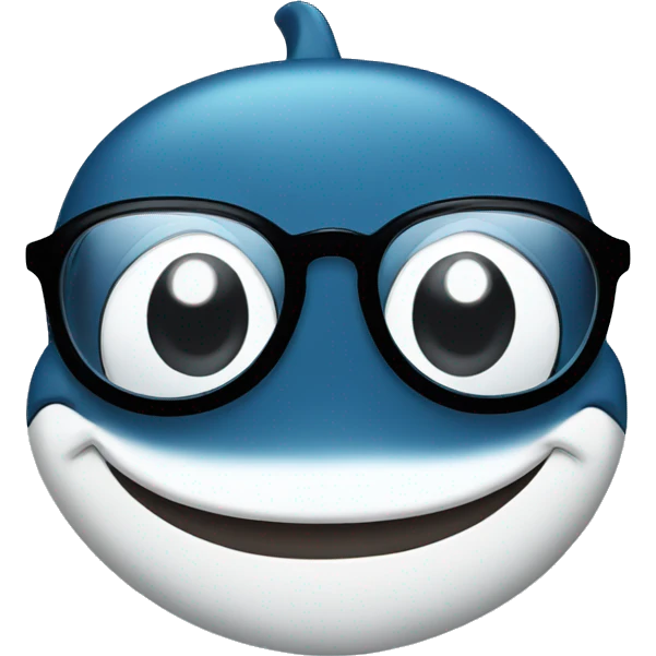 Whale whit glasses emoji