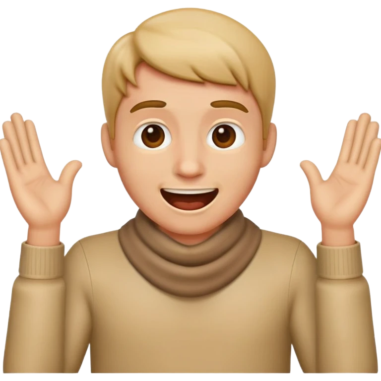apple style emoji guy with hands around neck and mouth open emoji