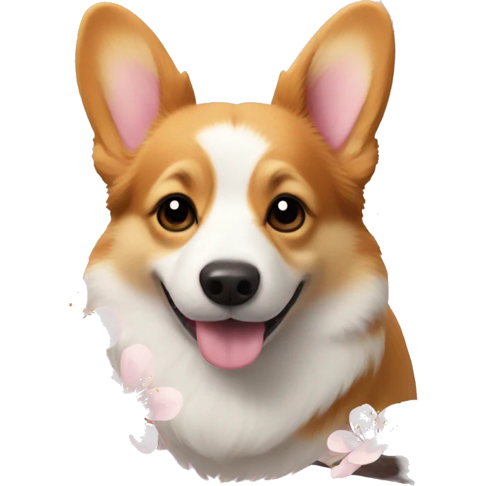 Corgi with cherry blossom  emoji