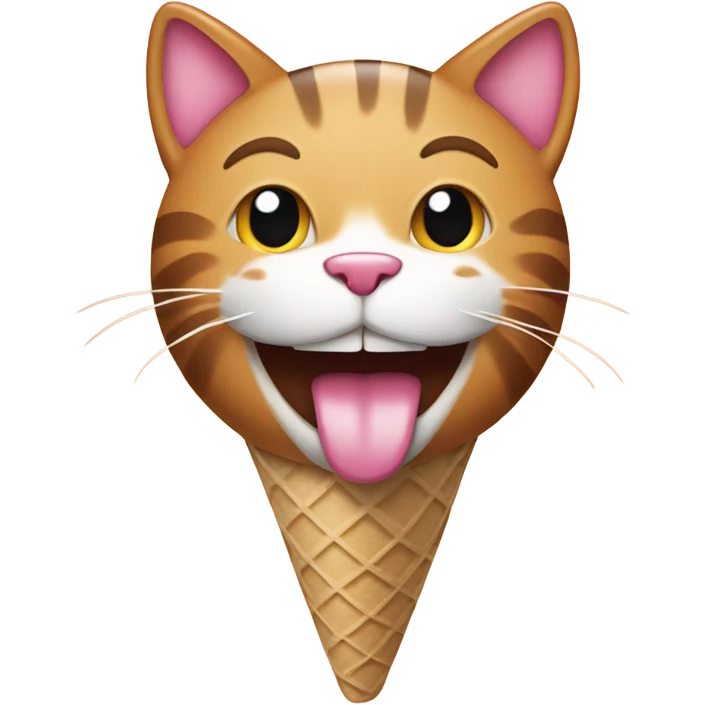 Cat smiling with a ice cream emoji