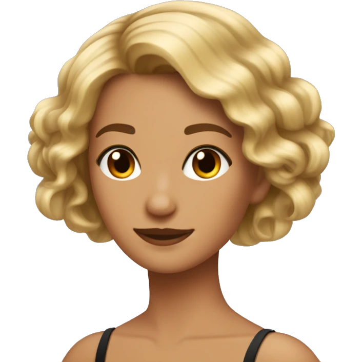 Bailarina pelo castaño mechas rubias emoji