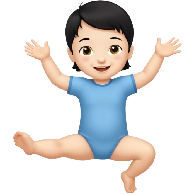 少少黑色頭髮bb開心打開腳跳舞 emoji