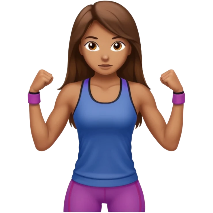 Gym girl tan skin and brown long hair  emoji