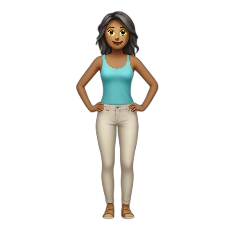 Femme avec un pantalon moulant emoji