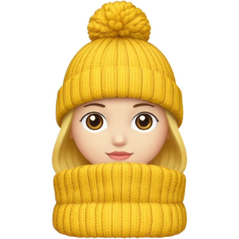 Winter Knit Hat yellow emoji