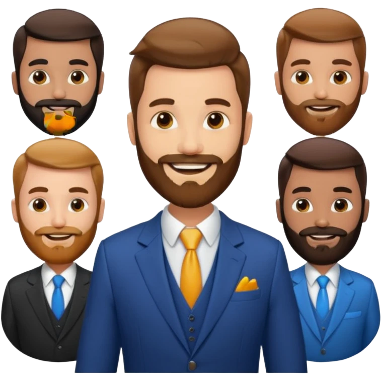 suit man,beard,different suit colors. emoji