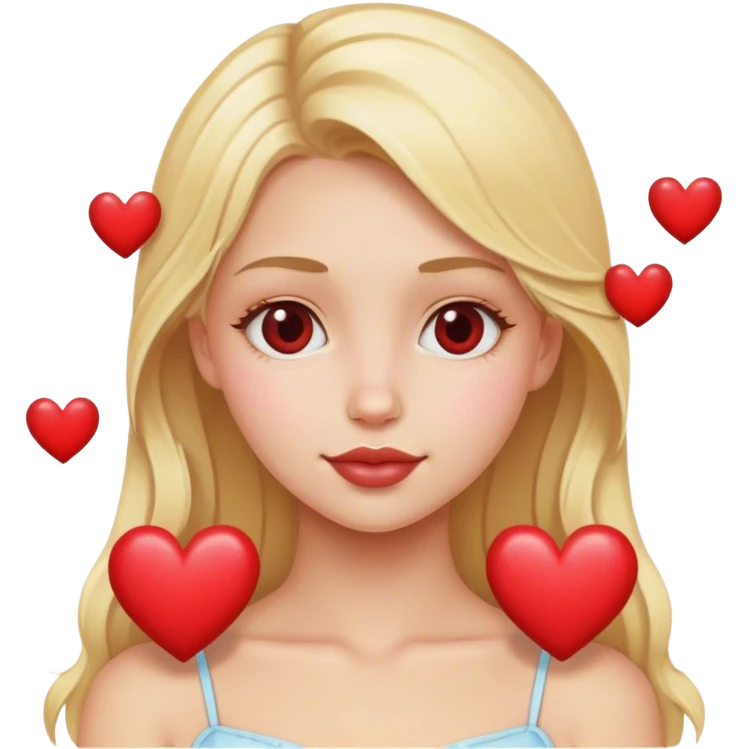 Crea una chica rubia con corazones  emoji