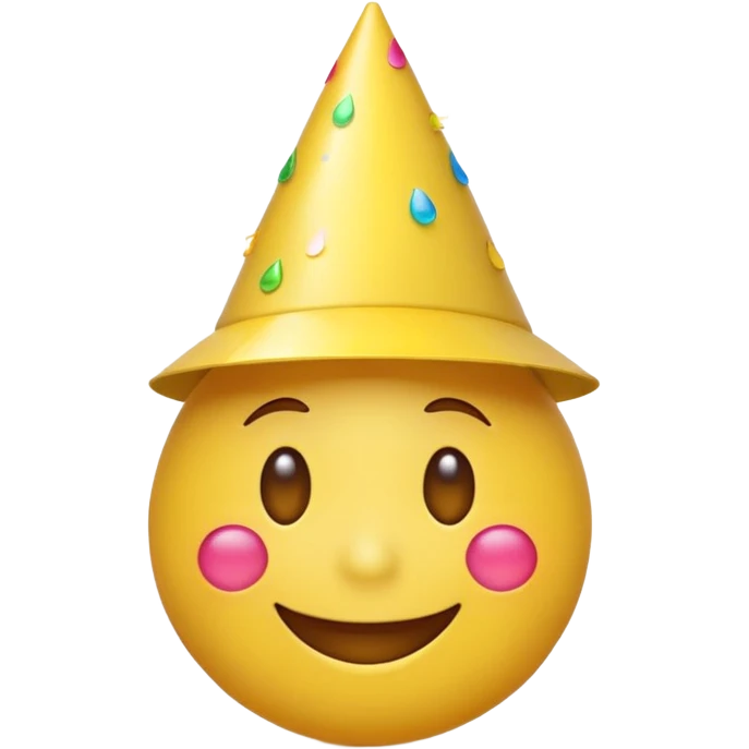 Emoji souriant avec goutte de sueur avec chapeau d"anniversaire  emoji