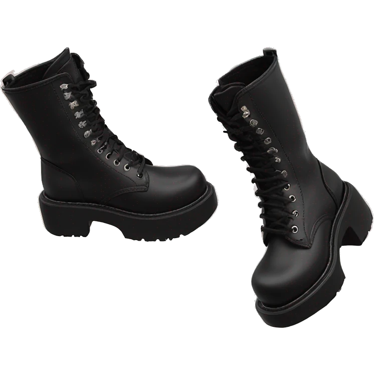 Black Demonia platform boots emoji