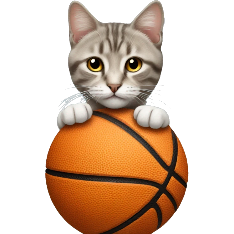cat with a basketball emoji