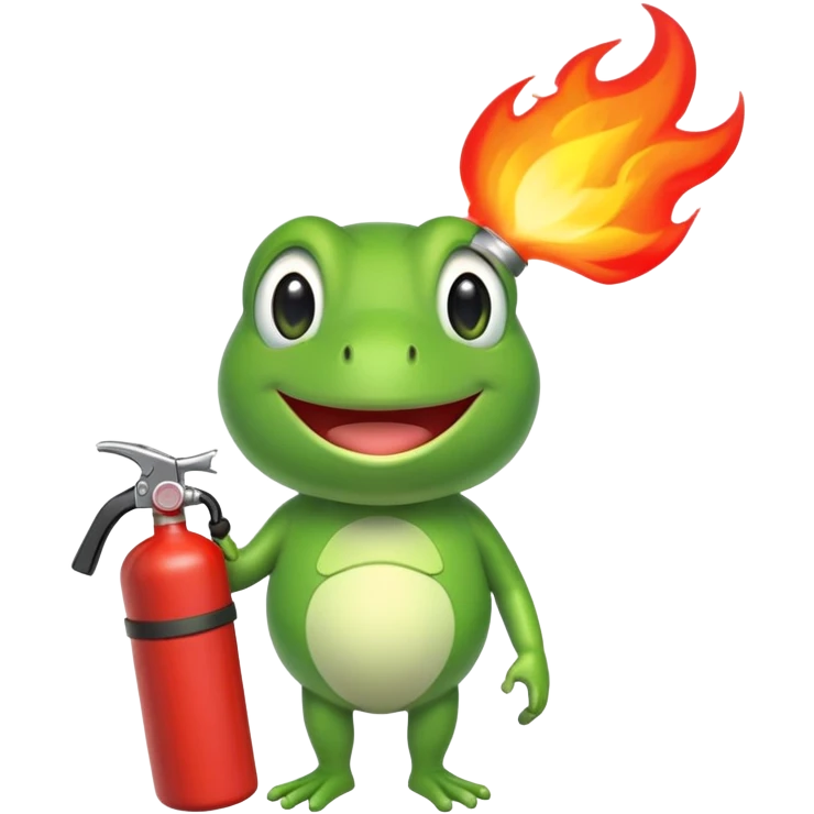 Froge w/ fire extinguisher emoji