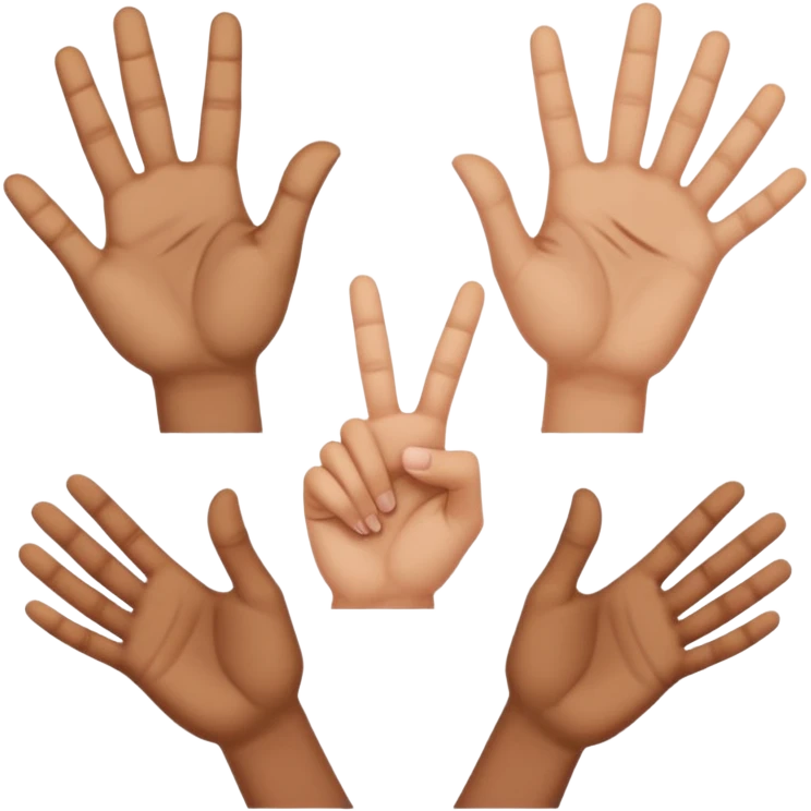 W V as hand signs emoji