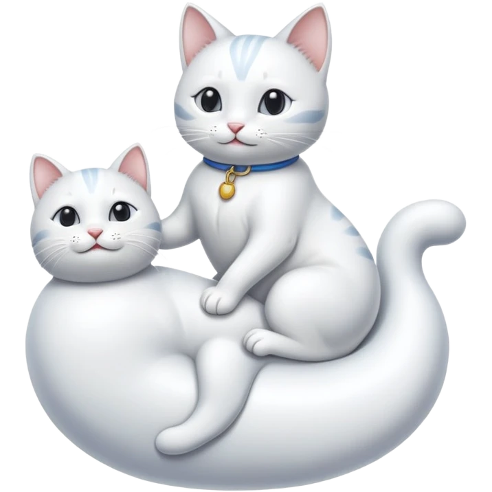 White anthropomorphic cat ride on dick emoji