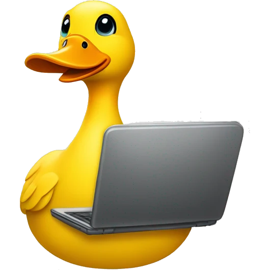yellow ton duck with a laptop emoji