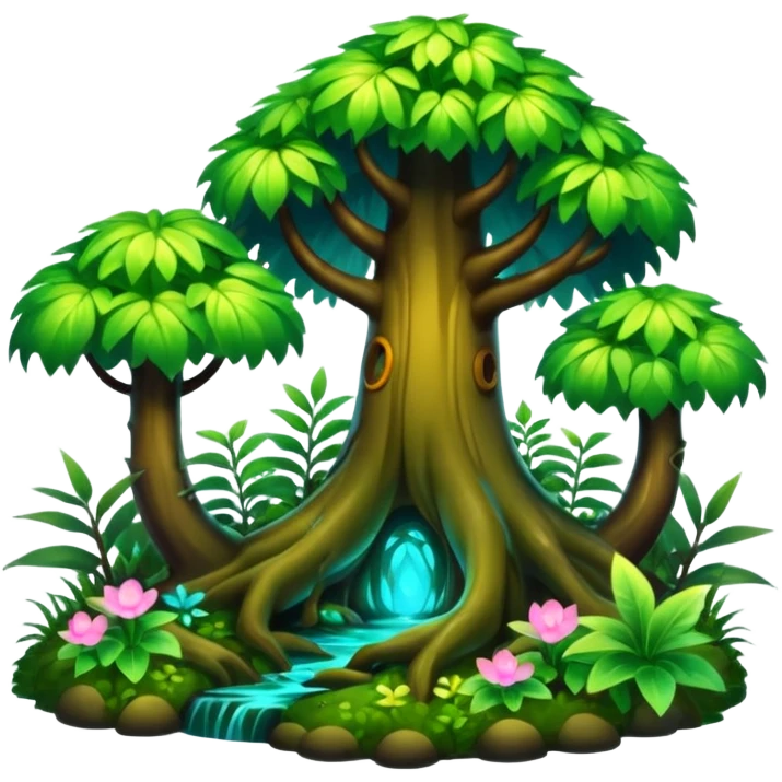 fantasy scenery, enchanted forest, glowing plants, magical atmosphere emoji