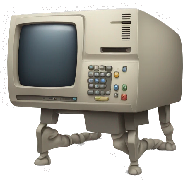 old computer with legs emoji