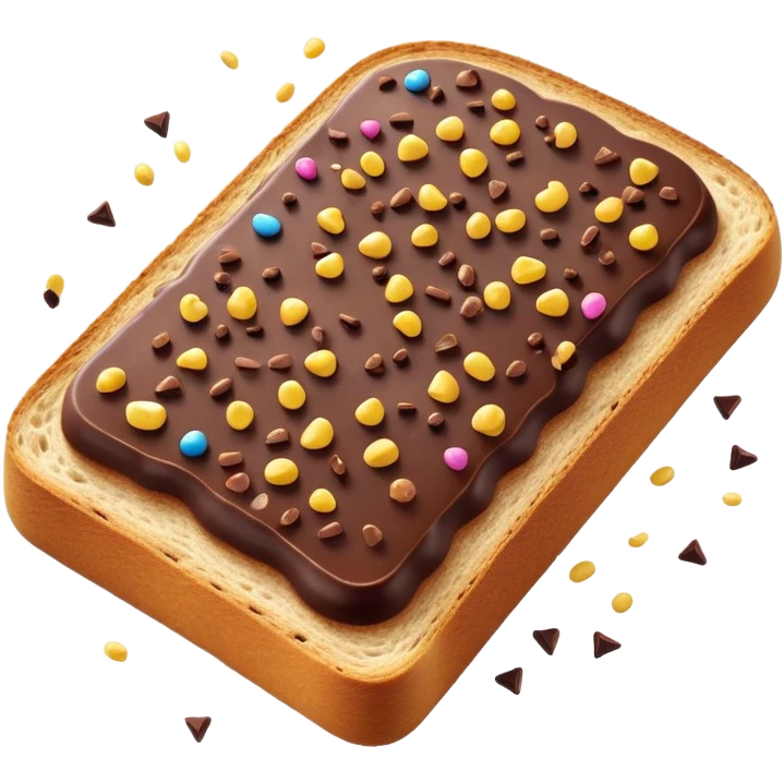 hagelslag-cinematic-realistic-hagelslag-treat-emoji,-depicted-as-crunchy-chocolate-sprinkles-scattered-on-a-slice-of-buttered-bread,-rendered-with-vivid-textures-and-playful,-inviting-lighting. emoji
